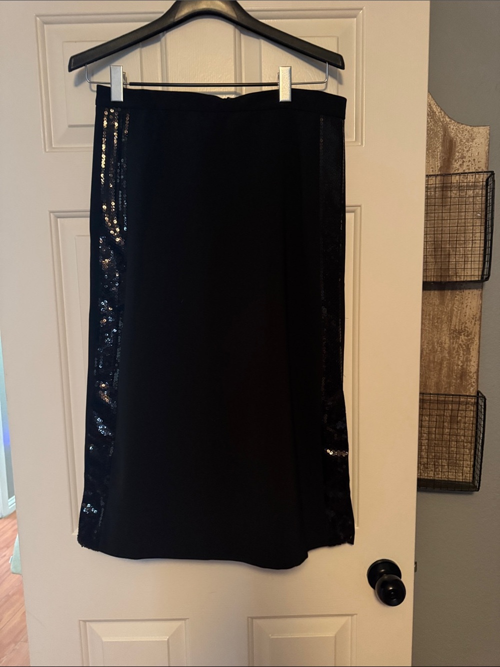 Black Sequin-Trim Pencil Skirt - Women